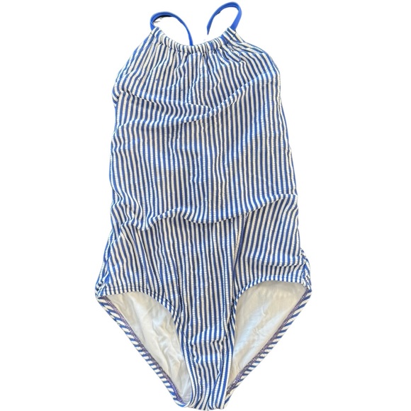 Old Navy Other - Girls Swimsuit, Blue, White, Striped, Old Navy, Medium